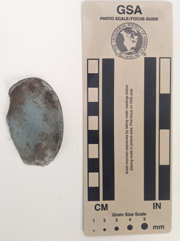 Broken section of a clear glass bottle