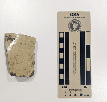 Ceramic shard with white glazed finish 