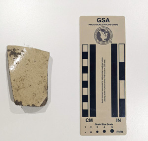 Ceramic shard with white glazed finish 