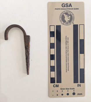 Corroded hook made from iron 