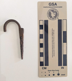Corroded hook made from iron 