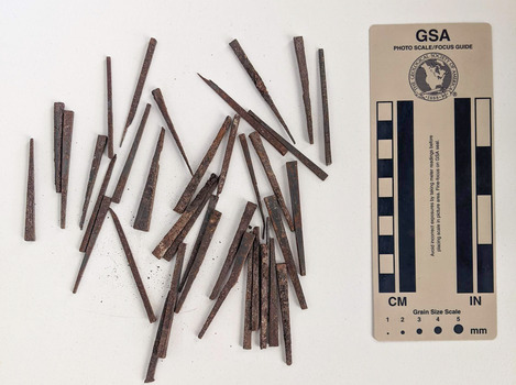 Collections of 41 medium sized corroded nails. 