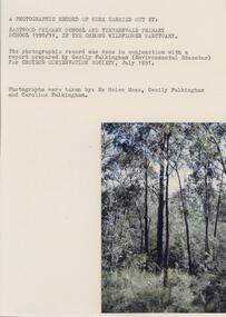 Document, Photographic record of work carried out in Cheong Wildflower Sanctuary, Croydon 1990/91