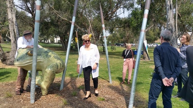 Photograph, Launch of Spotted March Frog Sculpture in Croydon 1st November 2019