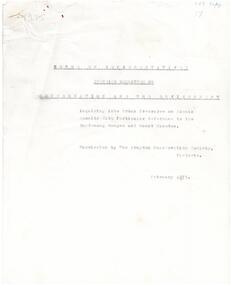 Document, Submission by Croydon Conservation Society on urban pressure on scenic amenities - Mount Macedon and Dandenong Ranges, February 1975