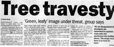 Newspaper, Tree travesity article, Fairfax newspaper - 26 February 2008