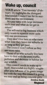 Newspaper, Article 'Wake up council' Fairfax Community Network - 18 March 2008