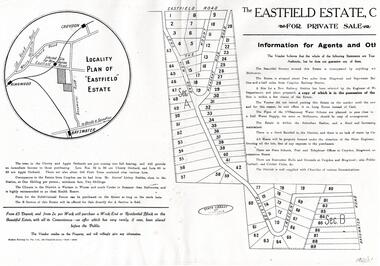Pamphlet, Private sale of Eastfield Estate Ringwood 1923