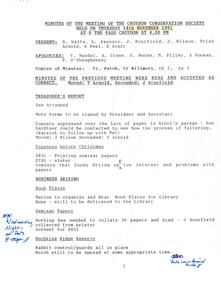 Administrative record, Croydon Conservation Society - meeting minutes - 14 November 1991