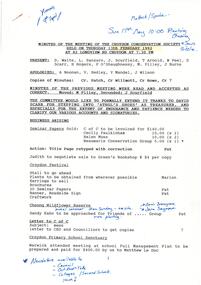 Administrative record, Croydon Conservation Society - meeting minutes - 13th  February 1992