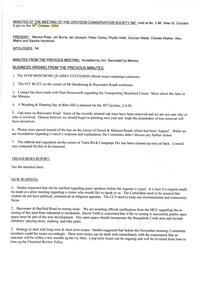 Administrative record, Croydon Conservation Society meeting 14 October 2004 minutes