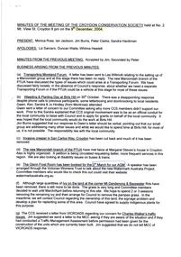 Administrative record, Croydon Conservation Society meeting 9 December 2004 minutes