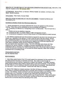 Administrative record, Croydon Conservation Society meeting 13 January 2005 minutes