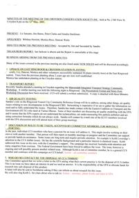 Administrative record, Croydon Conservation Society meeting 12 May 2005 minutes