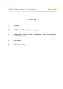 Administrative record, Croydon Conservation Consultative Advisory Committee meeting 18th July 1994 agenda