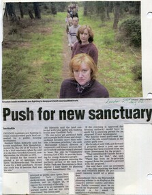 Newspaper, Article 'Push for new sanctuary' by Jan Harkin, Leader newspaper, 29th August 2006