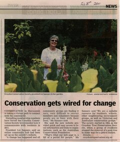 Newspaper, Article 'Conservation gets wired for change' dated 8 February 2011, paper and author unknown