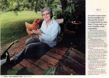 Article, Interview with Croydon South resident Liz Sanzaro in Weekly - Your Community Voice, 18 January, 2011