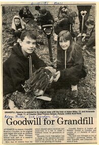 Newspaper, Article 'Goodwill for Grandfill', 4 September 1991, the Mail? newspaper author unknown