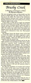 Article, A history of Croydon in brief, by Michelle Hessels, paper and date unknown