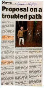 Newspaper, Article 'Proposal on a troubled path' by Melissa Banks, in the Journal, 22 July 2003