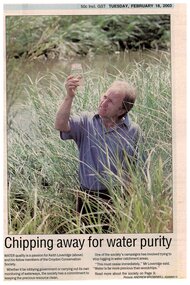 Newspaper, Article 'Chipping away at water quality - Small actions have big impact on water' by Julie Tullberg, 18 February 2003