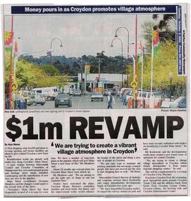 Newspaper, Article titled '$1m REVAMP' by Anya Murray, in a Fairfax Community Newspaper dated 9 October 2001