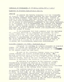 Document, Comments on the revision of Policy Statement #3 & 4 by Croydon Conservation Society, date and author unknown
