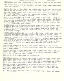 Document, List of notable persons living in Croydon, Croydon Historical Society notes, unknown date