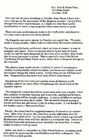 Document, Response to Council's draft Main Street Croydon proposal by D.G Grey & Burns Pharmacy, date unknown