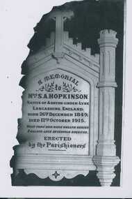 Photograph - A Memorial  to Mrs S A Hopkinson