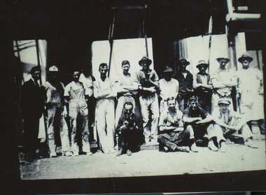 Photograph - Workers at a Brunswick plaster mill in the 1930s, Unknown