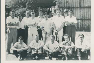 Photograph - Cricket team, Millers Dawson Street Oval, 12 Jan 1951