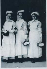 Photograph - Three young women, identified as Hannah and Amy Palmer and friend, gathering funds, World War 1, Undated