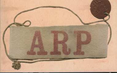 Photograph - Photo of WW2 ARP band belonging to Thomas Clencie
