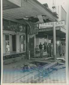 Photograph - View of Sydney Road showing damage caused by the gas explosion, Sep 1958