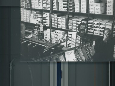 Photograph - Interior view of Swann's Shoe Store, 379 Sydney Road, unknown date