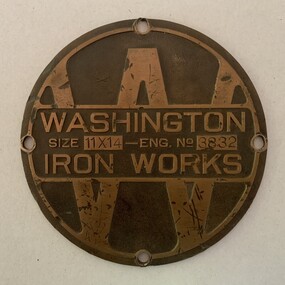 Washington Winch - identification Plate
