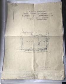 Map, Plan of Subdivision, 1957