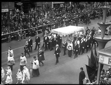 Photograph, Bull, Hugh Jones, 1897-1993, Eucharistic Congress Procession, Collins Street, Melbourne