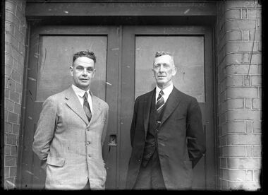 Photograph, Bert Ironmonger and Don Blackie, Testimonial Cricket at MCC