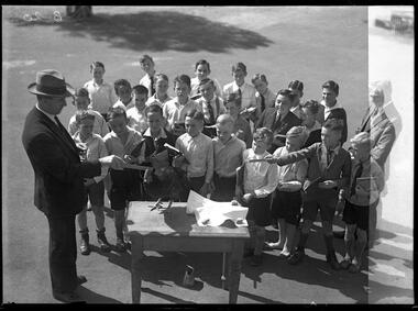 Photograph, Bull, Hugh Jones, 1897-1993, Poultry Club, Wales Street School, Northcote