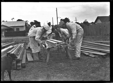 Photograph, Bull, Hugh Jones, 1897-1993, Houses being erected at Yarraville by Imperial Chemicals 1936