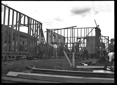 Photograph, Bull, Hugh Jones, 1897-1993, Houses being erected at Yarraville - Imperial Chem 1936