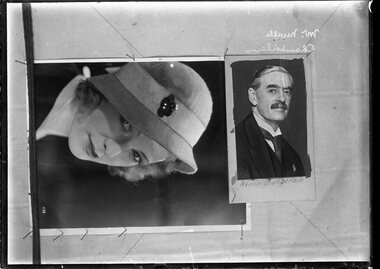 Photograph, Bull, Hugh Jones, 1897-1993, Photo of two photos: portraits of Neville Chamberlain and his wife Anne de Vere Cole