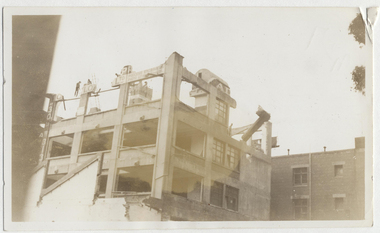 Photograph - Demolition of Advocate building and construction of Monastery, 1937