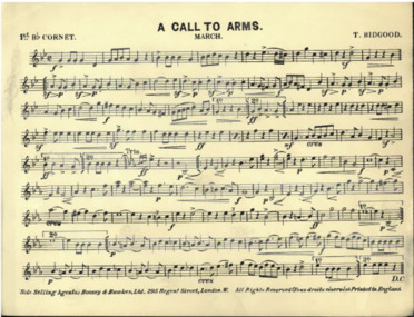 March Card, Bidgood, T. (Composer), A Call to Arms, Composed: 1912