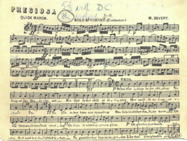 March Card, Devery, M. (Composer), Preciosa, Composed: 1899 (?)