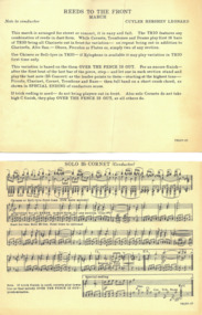 March Card, Leonard, Hershey Cuyler (Composer), Reeds to the Front, Composed: 1940