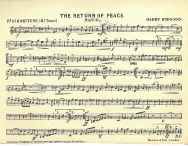 March Card, Bidgood, Harry (Composer), The Return of Peace, Composed: 1920